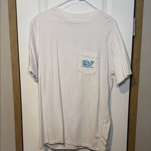 Vineyard Vines White Tee with Blue Logo